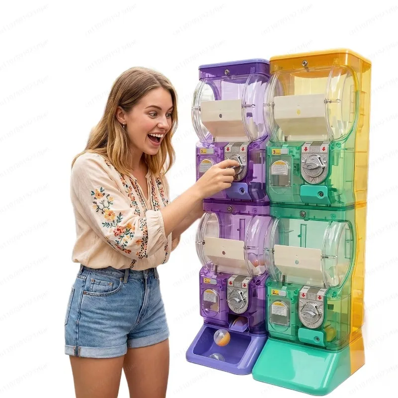 Arcade Vending & Laundry - Прозрачный белый двухуровневый гашапон-автомат, монетоприемный диспенсер